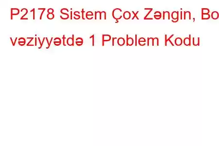 P2178 Sistem Çox Zəngin, Boş vəziyyətdə 1 Problem Kodu