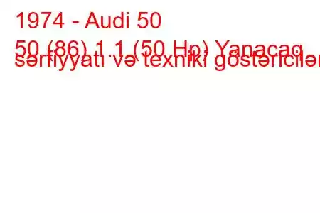 1974 - Audi 50
50 (86) 1.1 (50 Hp) Yanacaq sərfiyyatı və texniki göstəricilər