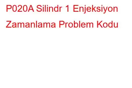 P020A Silindr 1 Enjeksiyon Zamanlama Problem Kodu