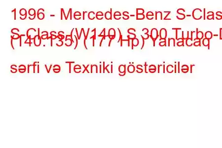 1996 - Mercedes-Benz S-Class
S-Class (W140) S 300 Turbo-D (140.135) (177 Hp) Yanacaq sərfi və Texniki göstəricilər