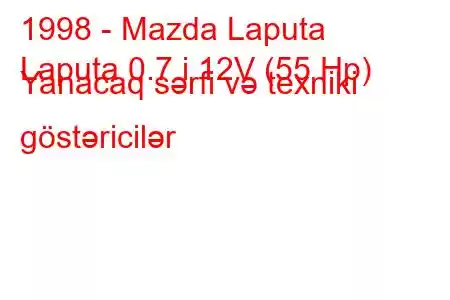 1998 - Mazda Laputa
Laputa 0.7 i 12V (55 Hp) Yanacaq sərfi və texniki göstəricilər