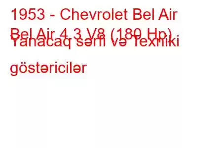 1953 - Chevrolet Bel Air
Bel Air 4.3 V8 (180 Hp) Yanacaq sərfi və Texniki göstəricilər