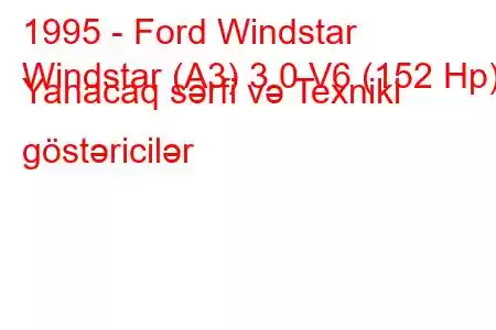 1995 - Ford Windstar
Windstar (A3) 3.0 V6 (152 Hp) Yanacaq sərfi və Texniki göstəricilər