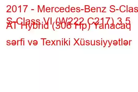 2017 - Mercedes-Benz S-Class
S-Class VI (W222,C217) 3.5 AT Hybrid (306 Hp) Yanacaq sərfi və Texniki Xüsusiyyətlər