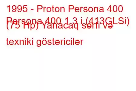 1995 - Proton Persona 400
Persona 400 1.3 i (413GLSi) (75 Hp) Yanacaq sərfi və texniki göstəricilər