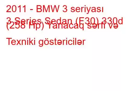 2011 - BMW 3 seriyası
3 Series Sedan (F30) 330d (258 Hp) Yanacaq sərfi və Texniki göstəricilər