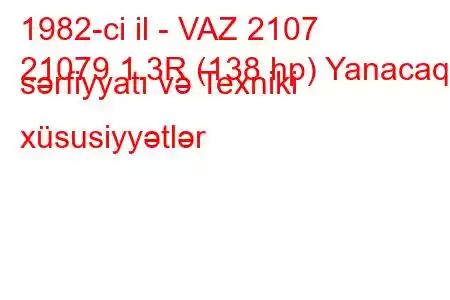 1982-ci il - VAZ 2107
21079 1.3R (138 hp) Yanacaq sərfiyyatı və Texniki xüsusiyyətlər