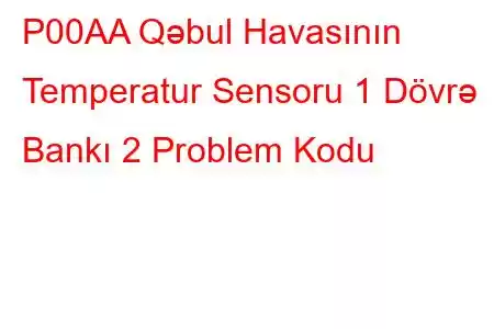 P00AA Qəbul Havasının Temperatur Sensoru 1 Dövrə Bankı 2 Problem Kodu