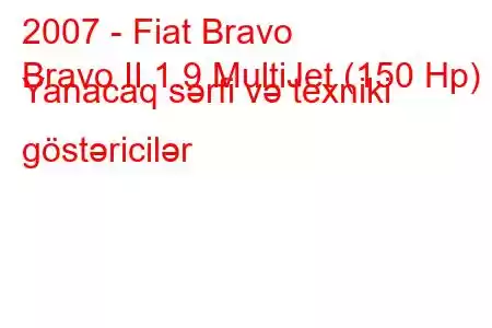 2007 - Fiat Bravo
Bravo II 1.9 MultiJet (150 Hp) Yanacaq sərfi və texniki göstəricilər