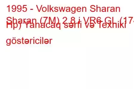 1995 - Volkswagen Sharan
Sharan (7M) 2.8 i VR6 GL (174 Hp) Yanacaq sərfi və Texniki göstəricilər