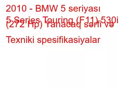 2010 - BMW 5 seriyası
5 Series Touring (F11) 530i (272 Hp) Yanacaq sərfi və Texniki spesifikasiyalar