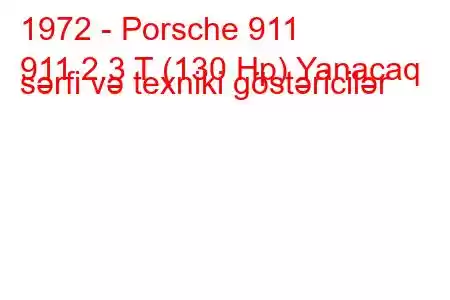 1972 - Porsche 911
911 2.3 T (130 Hp) Yanacaq sərfi və texniki göstəricilər