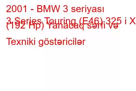 2001 - BMW 3 seriyası
3 Series Touring (E46) 325 i X (192 Hp) Yanacaq sərfi və Texniki göstəricilər