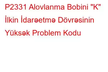 P2331 Alovlanma Bobini 