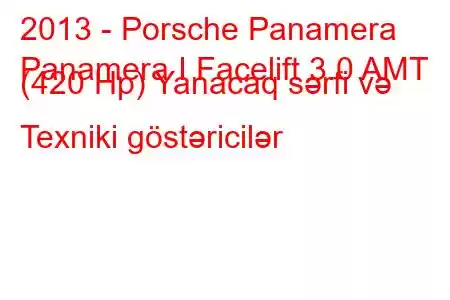 2013 - Porsche Panamera
Panamera I Facelift 3.0 AMT (420 Hp) Yanacaq sərfi və Texniki göstəricilər