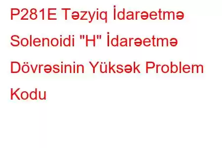 P281E Təzyiq İdarəetmə Solenoidi 