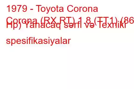 1979 - Toyota Corona
Corona (RX,RT) 1.8 (TT1) (86 Hp) Yanacaq sərfi və Texniki spesifikasiyalar