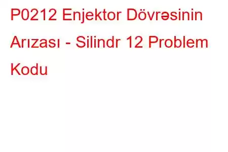 P0212 Enjektor Dövrəsinin Arızası - Silindr 12 Problem Kodu