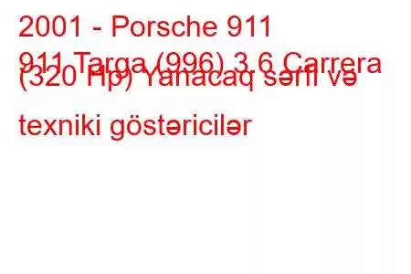 2001 - Porsche 911
911 Targa (996) 3.6 Carrera (320 Hp) Yanacaq sərfi və texniki göstəricilər