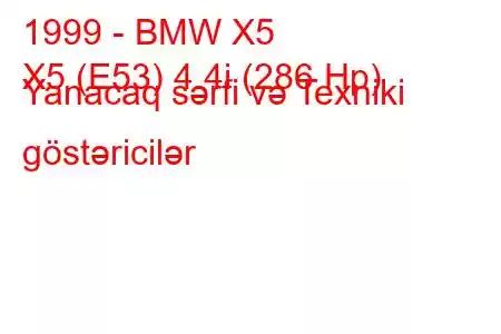 1999 - BMW X5
X5 (E53) 4.4i (286 Hp) Yanacaq sərfi və Texniki göstəricilər