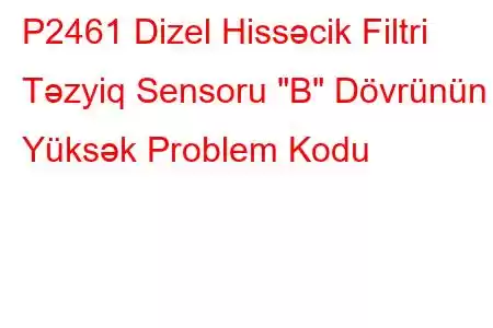 P2461 Dizel Hissəcik Filtri Təzyiq Sensoru 