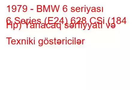 1979 - BMW 6 seriyası
6 Series (E24) 628 CSi (184 Hp) Yanacaq sərfiyyatı və Texniki göstəricilər