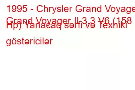 1995 - Chrysler Grand Voyager
Grand Voyager II 3.3 V6 (158 Hp) Yanacaq sərfi və Texniki göstəricilər