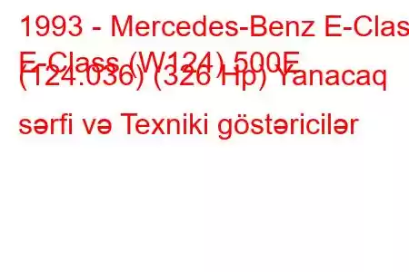 1993 - Mercedes-Benz E-Class
E-Class (W124) 500E (124.036) (326 Hp) Yanacaq sərfi və Texniki göstəricilər