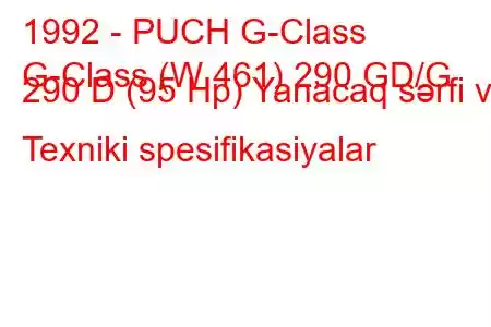 1992 - PUCH G-Class
G-Class (W 461) 290 GD/G 290 D (95 Hp) Yanacaq sərfi və Texniki spesifikasiyalar