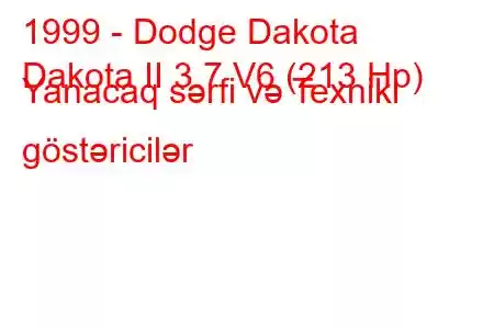 1999 - Dodge Dakota
Dakota II 3.7 V6 (213 Hp) Yanacaq sərfi və Texniki göstəricilər