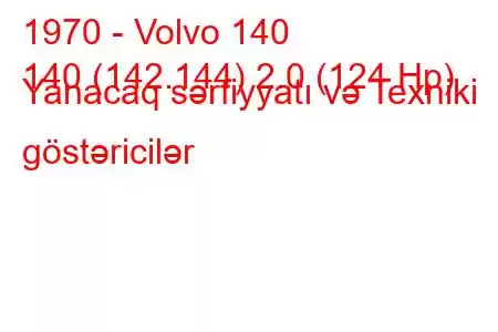 1970 - Volvo 140
140 (142.144) 2.0 (124 Hp) Yanacaq sərfiyyatı və Texniki göstəricilər