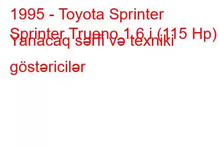 1995 - Toyota Sprinter
Sprinter Trueno 1.6 i (115 Hp) Yanacaq sərfi və texniki göstəricilər