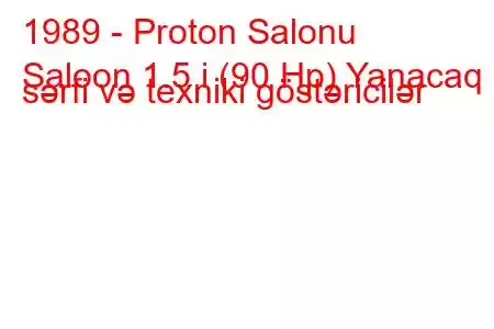 1989 - Proton Salonu
Saloon 1.5 i (90 Hp) Yanacaq sərfi və texniki göstəricilər