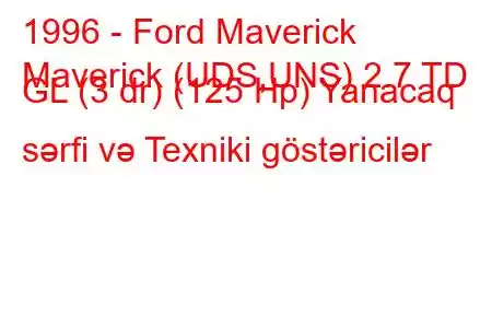 1996 - Ford Maverick
Maverick (UDS,UNS) 2.7 TD GL (3 dr) (125 Hp) Yanacaq sərfi və Texniki göstəricilər