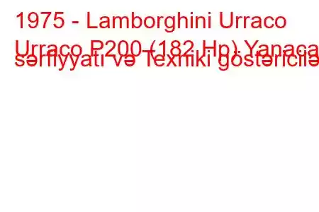 1975 - Lamborghini Urraco
Urraco P200 (182 Hp) Yanacaq sərfiyyatı və Texniki göstəricilər