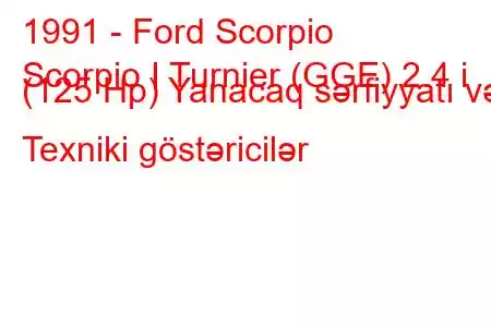 1991 - Ford Scorpio
Scorpio I Turnier (GGE) 2.4 i (125 Hp) Yanacaq sərfiyyatı və Texniki göstəricilər