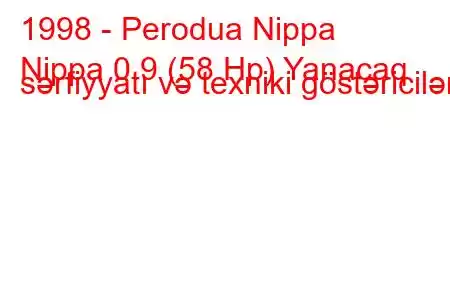 1998 - Perodua Nippa
Nippa 0.9 (58 Hp) Yanacaq sərfiyyatı və texniki göstəricilər