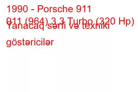 1990 - Porsche 911
911 (964) 3.3 Turbo (320 Hp) Yanacaq sərfi və texniki göstəricilər