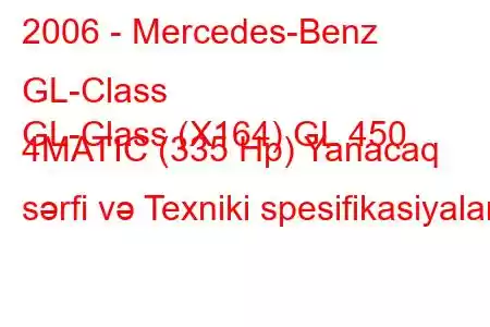 2006 - Mercedes-Benz GL-Class
GL-Class (X164) GL 450 4MATIC (335 Hp) Yanacaq sərfi və Texniki spesifikasiyalar