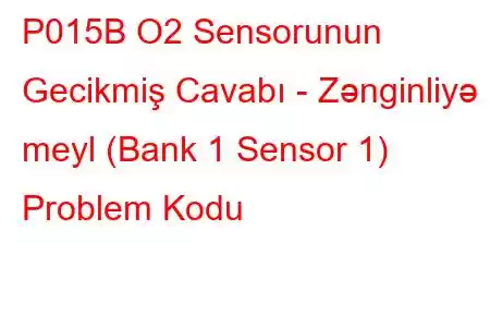 P015B O2 Sensorunun Gecikmiş Cavabı - Zənginliyə meyl (Bank 1 Sensor 1) Problem Kodu