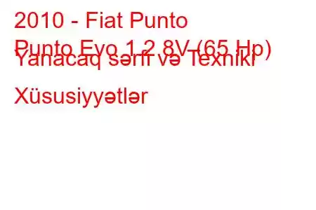 2010 - Fiat Punto
Punto Evo 1.2 8V (65 Hp) Yanacaq sərfi və Texniki Xüsusiyyətlər