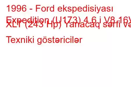 1996 - Ford ekspedisiyası
Expedition (U173) 4.6 i V8 16V XLT (243 Hp) Yanacaq sərfi və Texniki göstəricilər