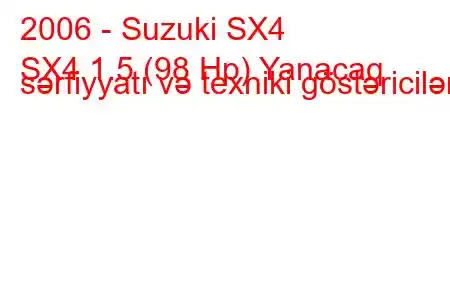 2006 - Suzuki SX4
SX4 1.5 (98 Hp) Yanacaq sərfiyyatı və texniki göstəricilər