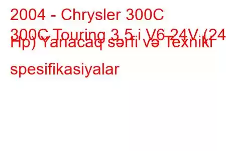 2004 - Chrysler 300C
300C Touring 3.5 i V6 24V (249 Hp) Yanacaq sərfi və Texniki spesifikasiyalar