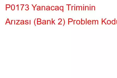 P0173 Yanacaq Triminin Arızası (Bank 2) Problem Kodu