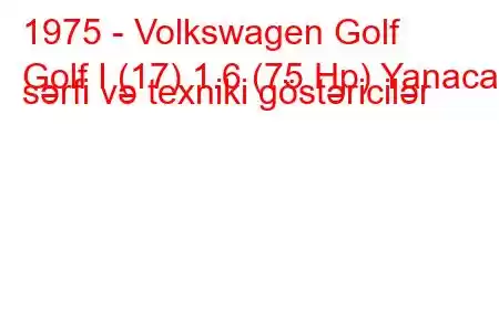 1975 - Volkswagen Golf
Golf I (17) 1.6 (75 Hp) Yanacaq sərfi və texniki göstəricilər