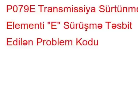 P079E Transmissiya Sürtünmə Elementi 