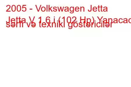 2005 - Volkswagen Jetta
Jetta V 1.6 i (102 Hp) Yanacaq sərfi və texniki göstəricilər