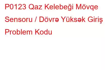 P0123 Qaz Kelebeği Mövqe Sensoru / Dövrə Yüksək Giriş Problem Kodu