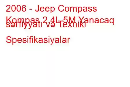 2006 - Jeep Compass
Kompas 2.4L 5M Yanacaq sərfiyyatı və Texniki Spesifikasiyalar